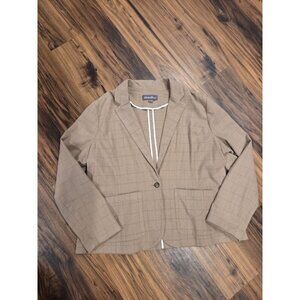 Eddie Bauer Windowpane Plaid Blazer Jacket Stretch Sz 2XL Pinstripe Sleeve
